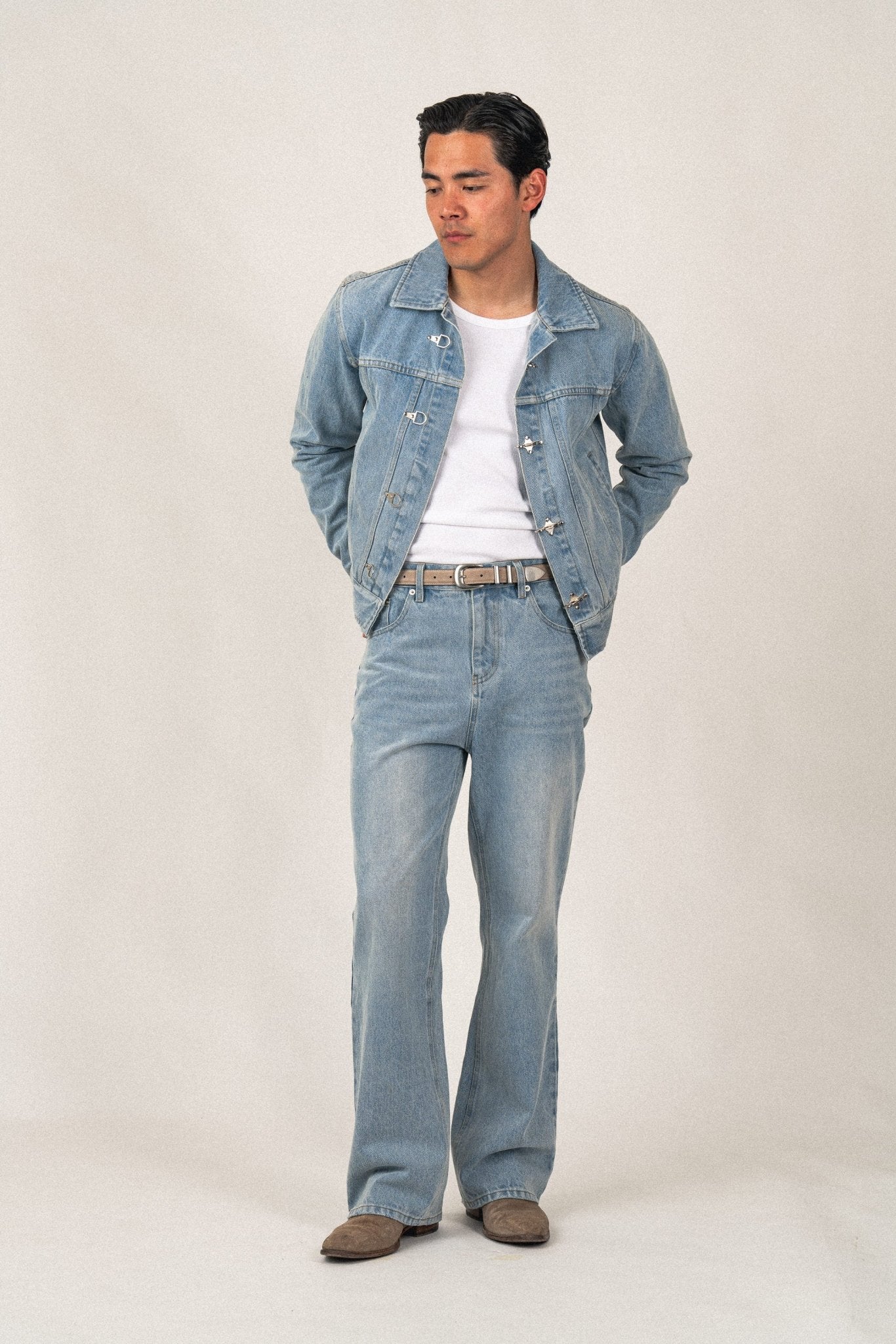 Suede Buckle Belt | Beige - Anovair