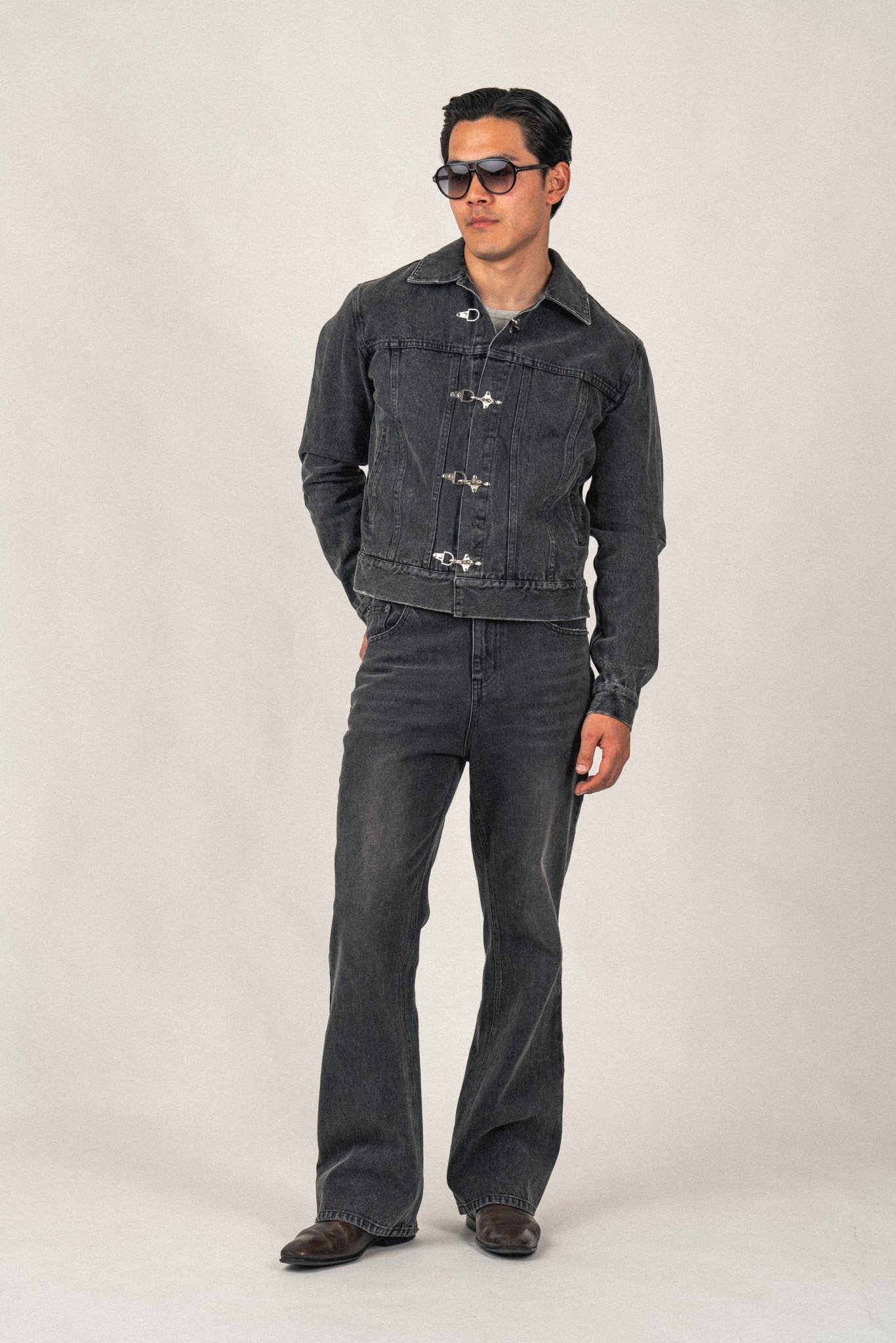 Denim Fireman Jacket | Charcoal - Anovair
