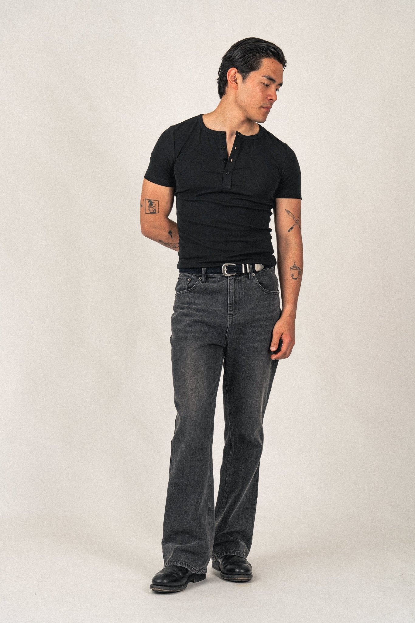 Suede Buckle Belt | Black - Anovair
