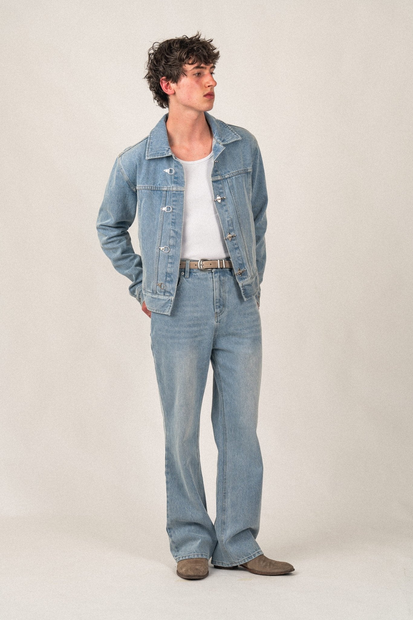 Denim Fireman Jacket | Light Blue - Anovair
