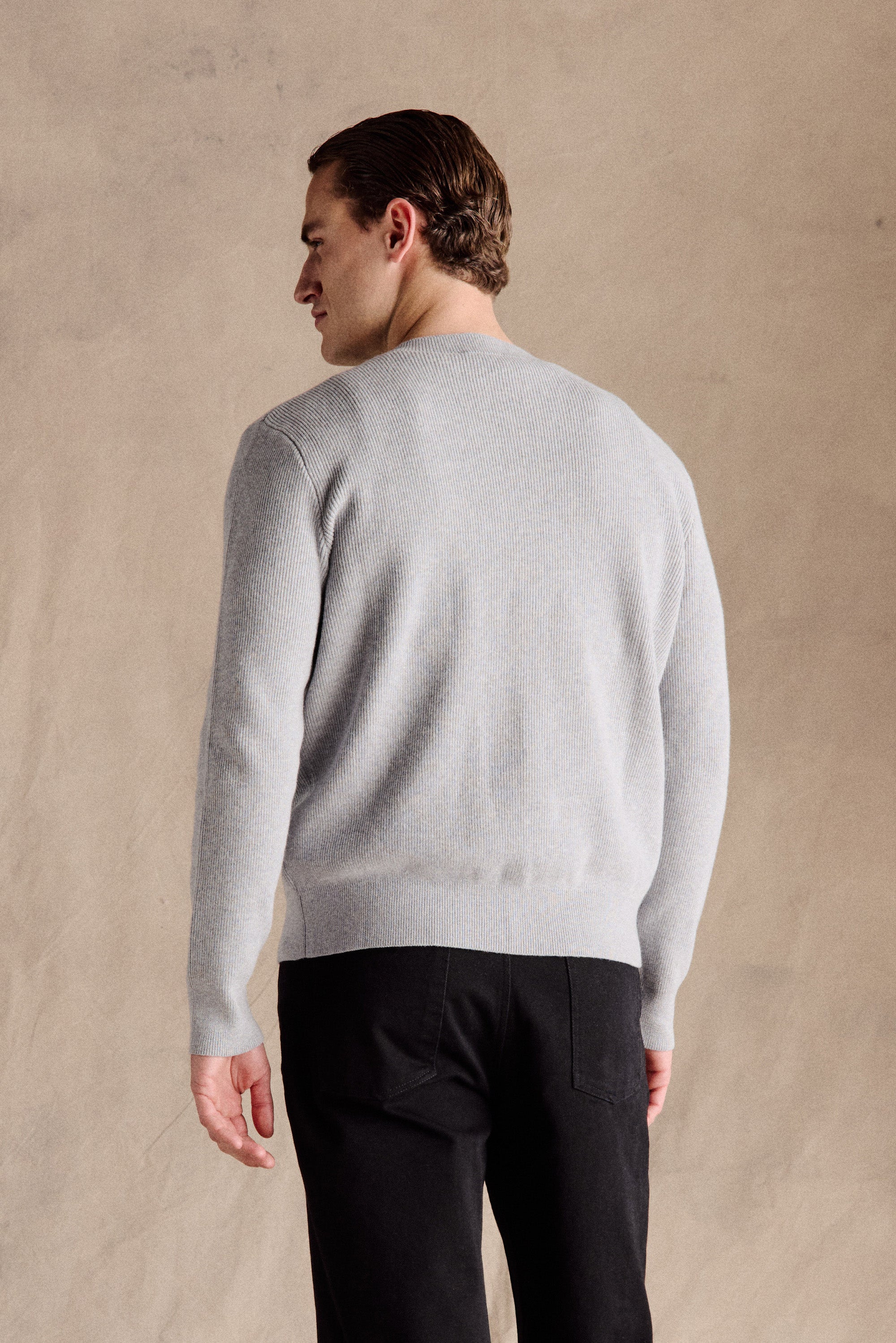 Hudson Crew Neck Cardigan | Grey – Anovair