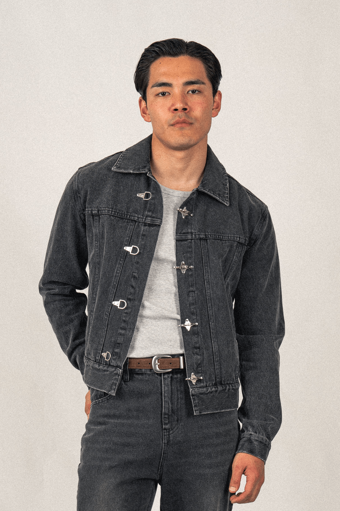 Denim Fireman Jacket | Charcoal - Anovair
