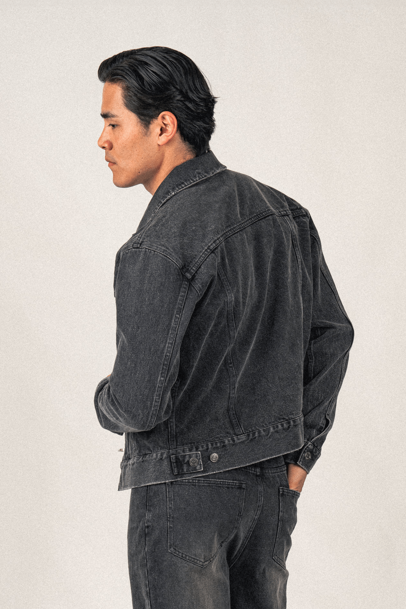 Denim Fireman Jacket | Charcoal - Anovair