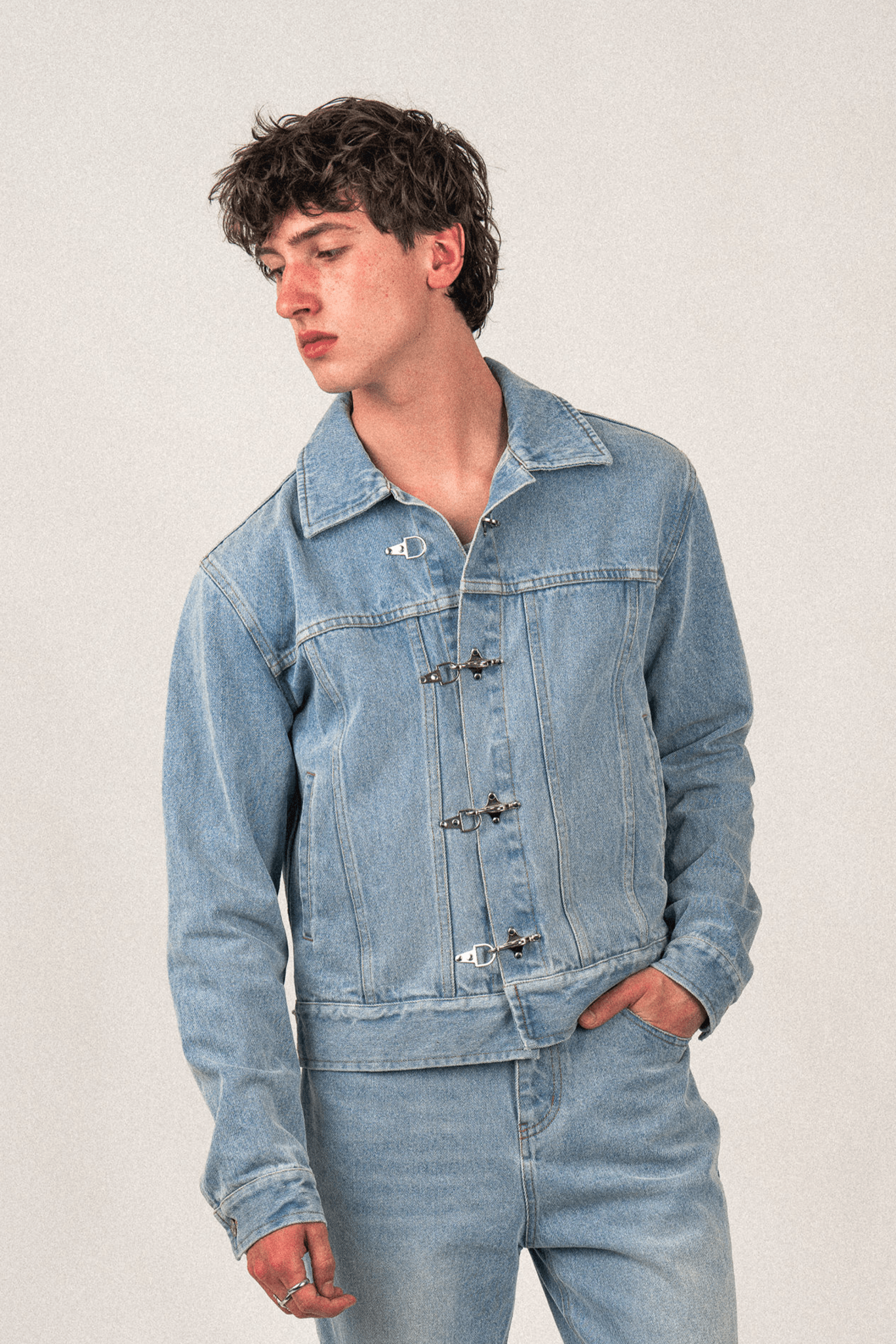 Denim Fireman Jacket | Light Blue - Anovair