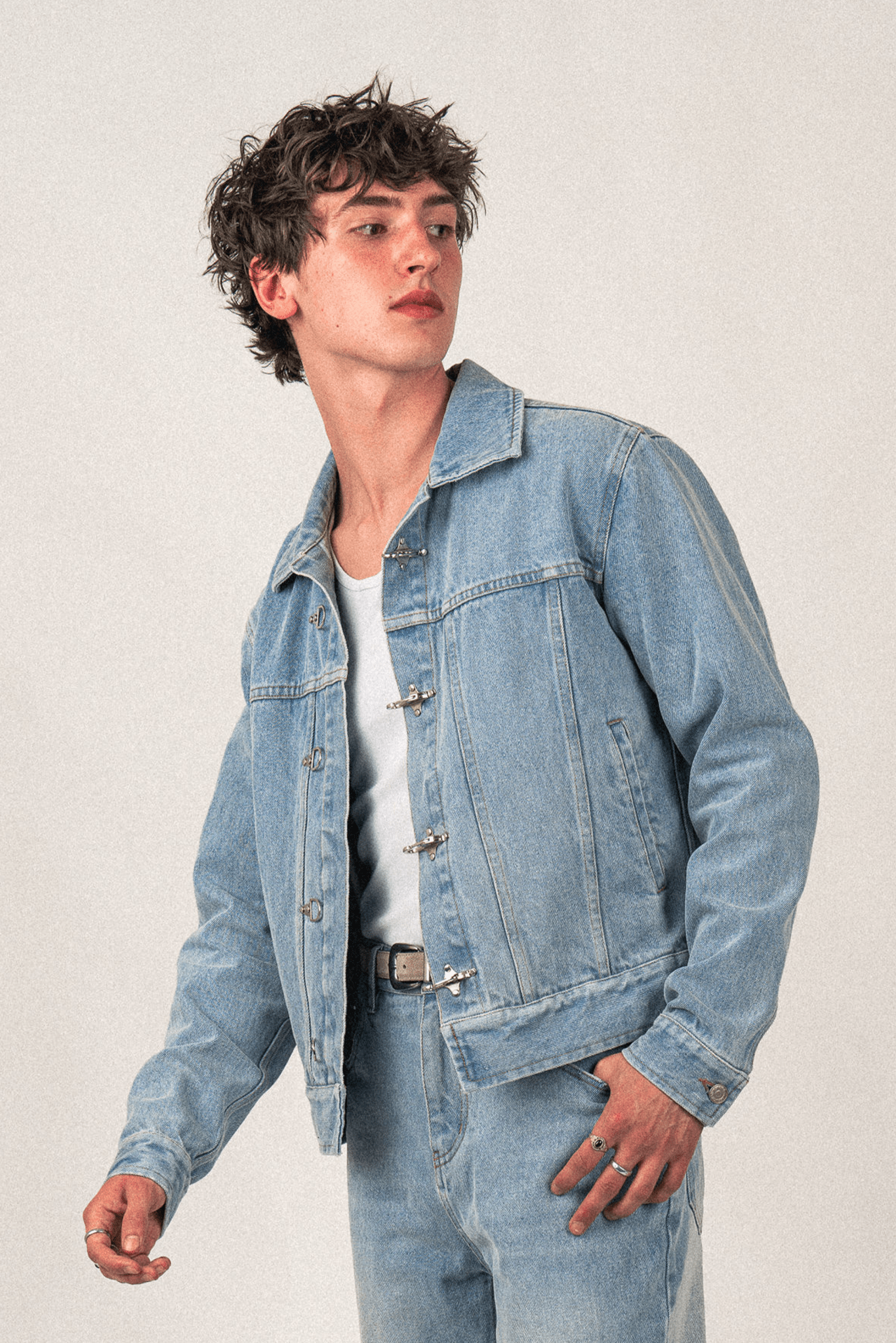Denim Fireman Jacket | Light Blue - Anovair