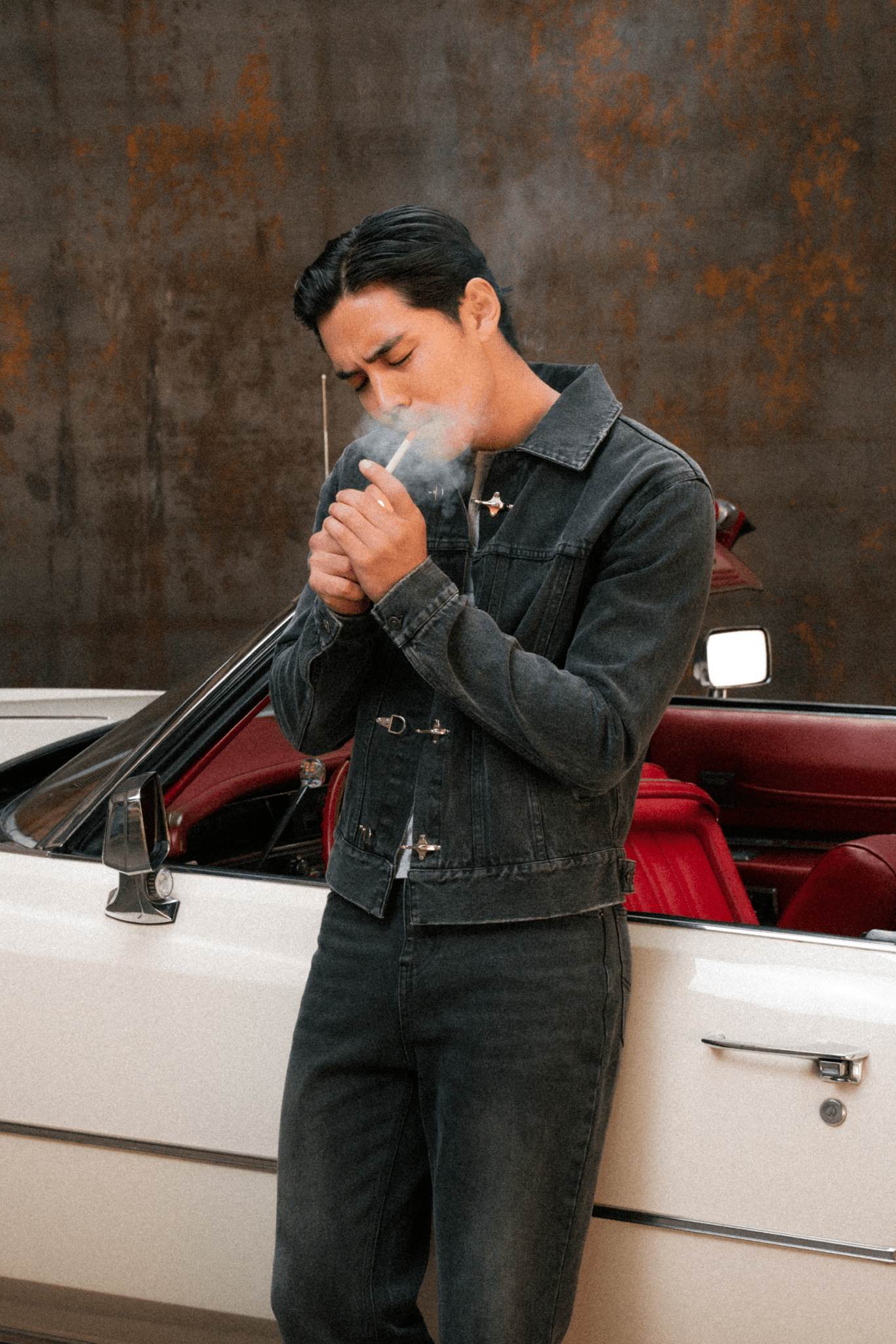 Denim Fireman Jacket | Charcoal - Anovair