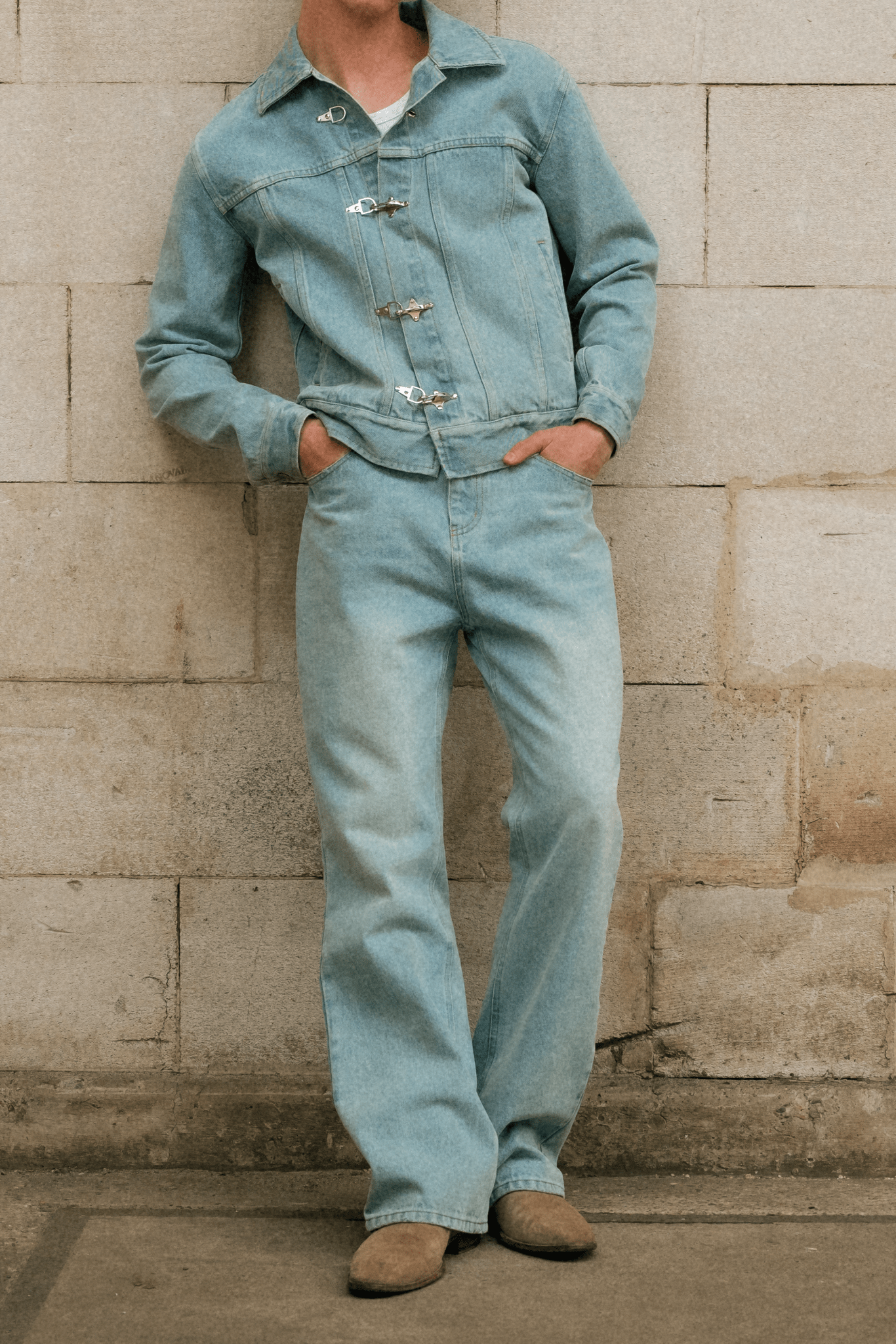 Denim Fireman Jacket | Light Blue - Anovair