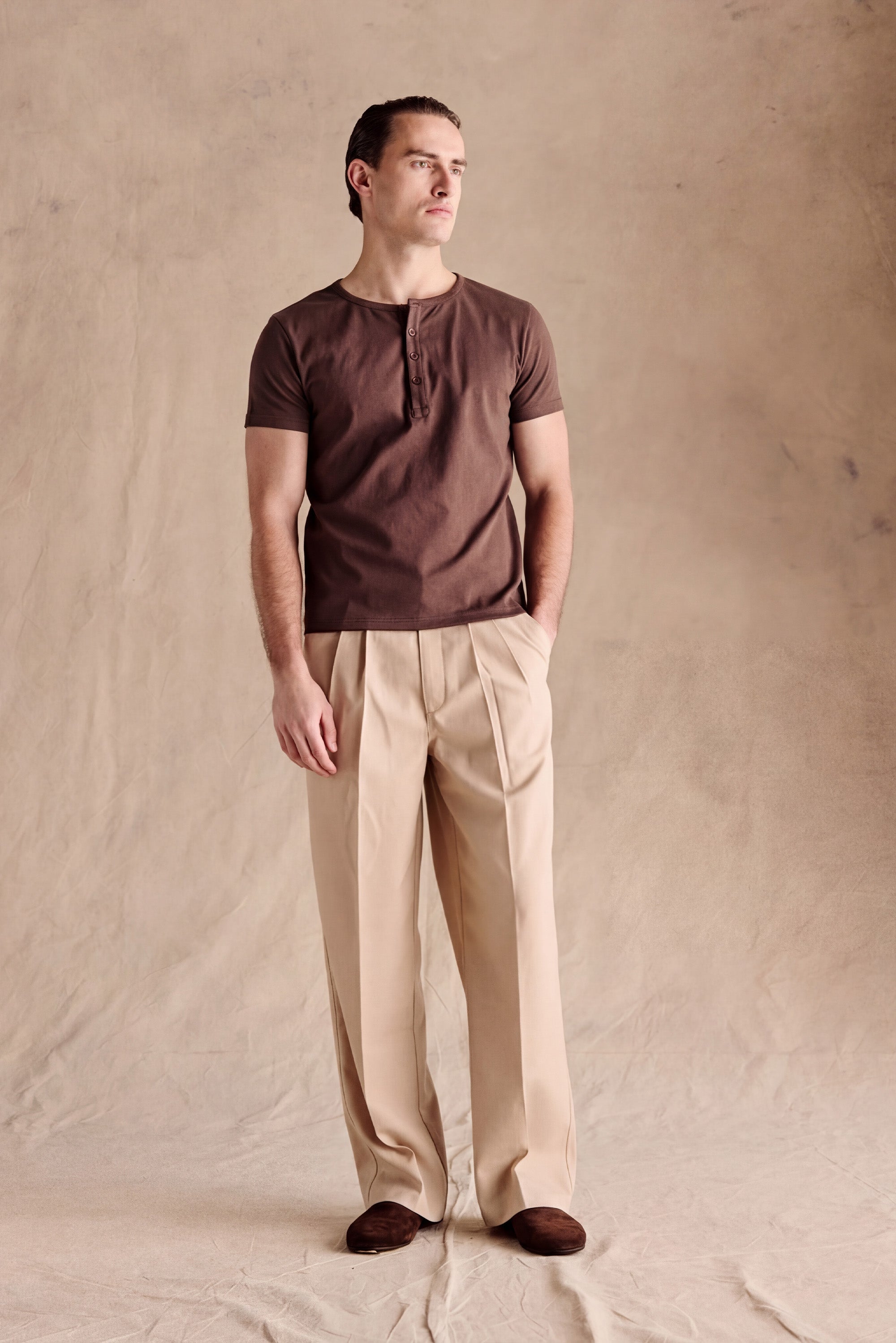 Henley Short Sleeve | Dark Brown – Anovair