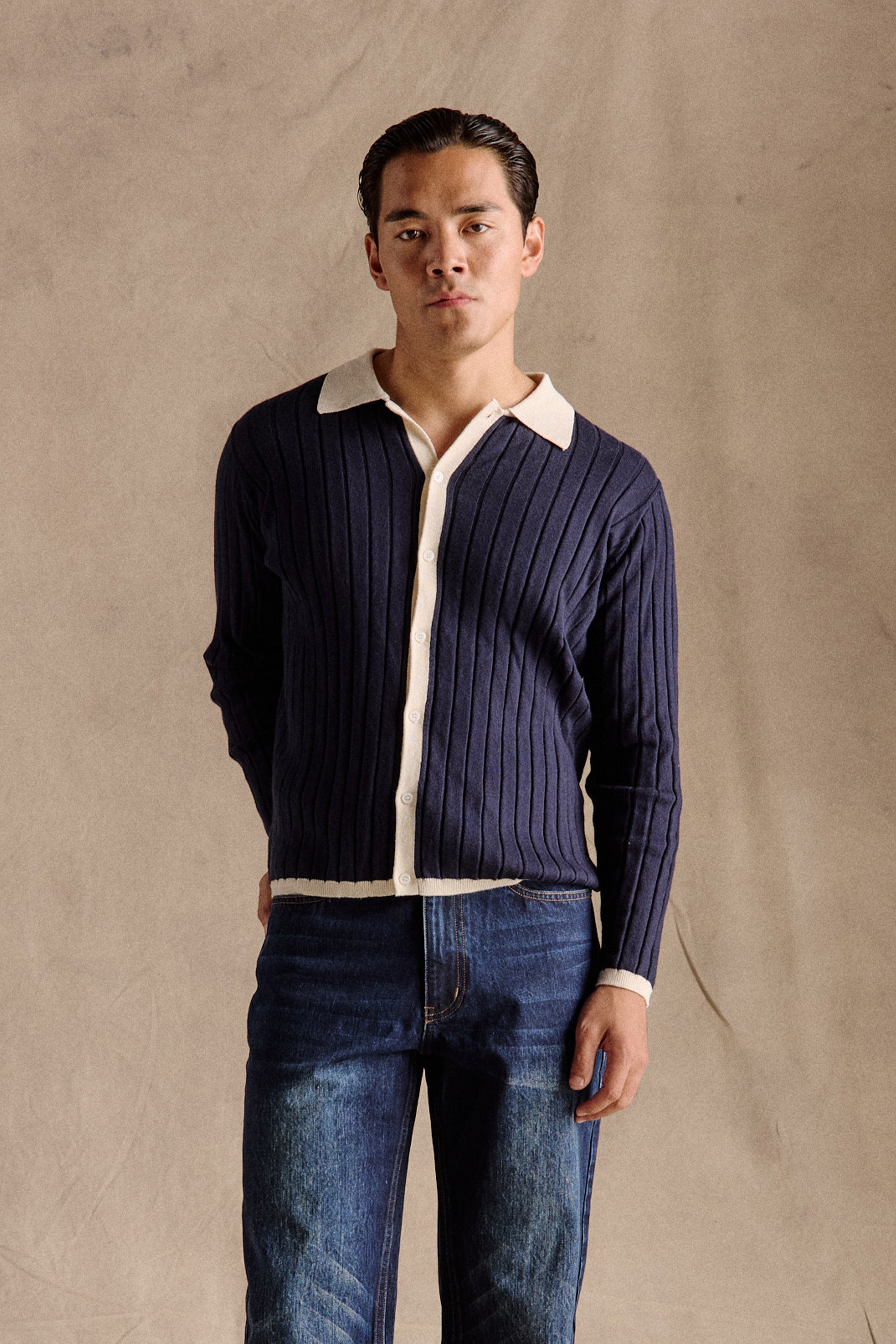 Kromme Cardigan | Navy – Anovair