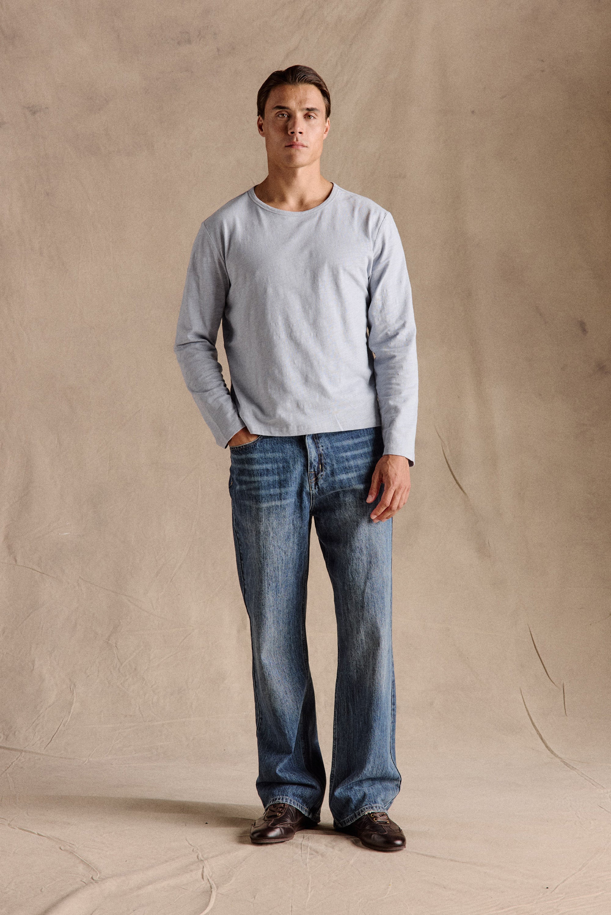 Relaxed Straight Leg Jeans | Dark Blue – Anovair