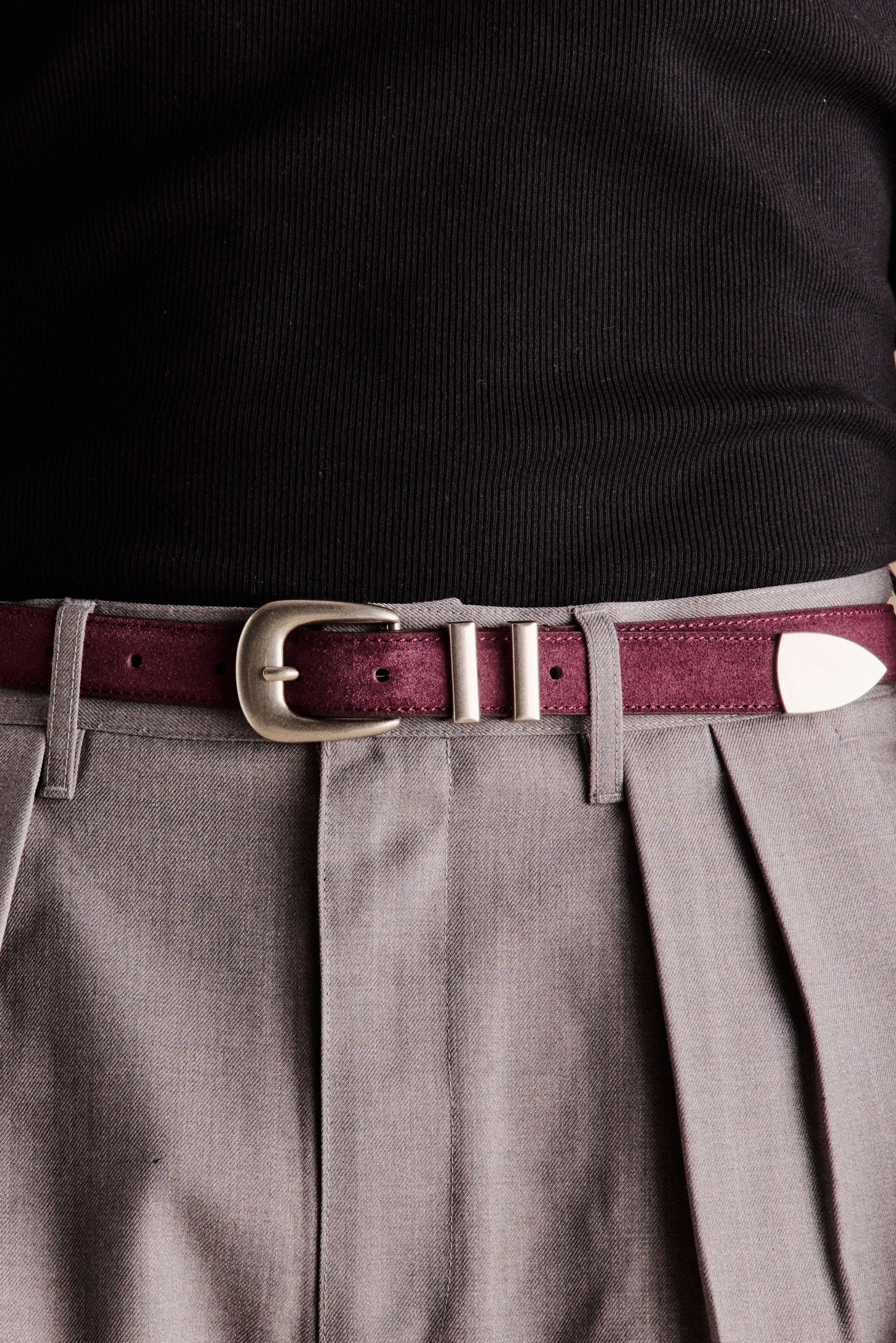 Boone Suede Western Belt | Burgundy Boone Suede Western Belt | Burgundy
