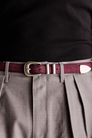 Boone Suede Western Belt | Burgundy Anovair Boone Suede Western Belt | Burgundy Anovair