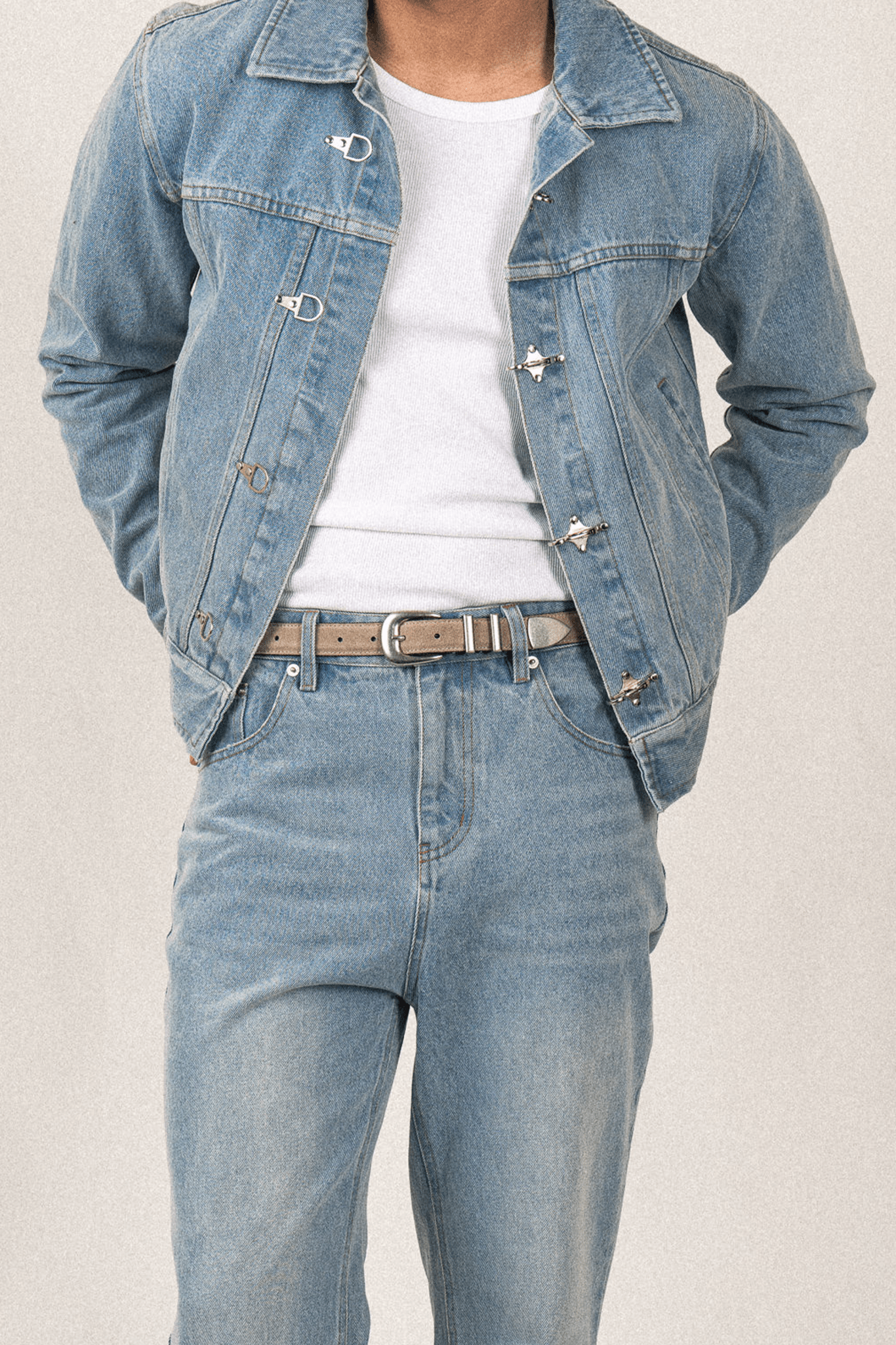Suede Buckle Belt | Beige - Anovair
