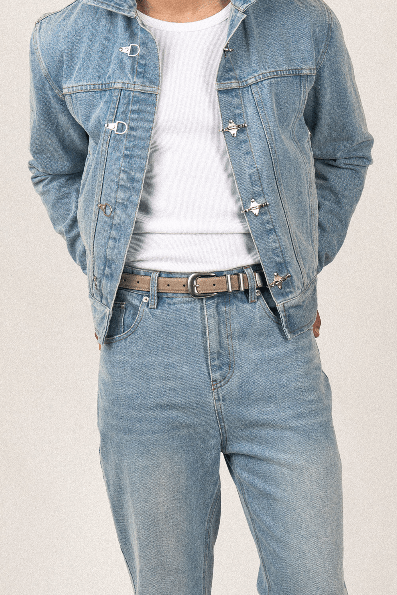 Suede Buckle Belt | Beige - Anovair